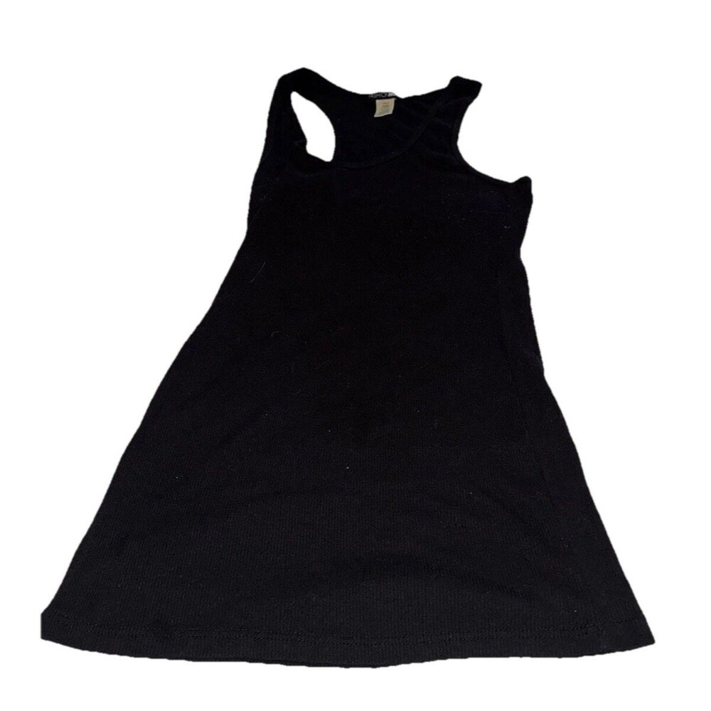 Fashion Nova Large Black Ribbed Cotton/Polyester Tank Top